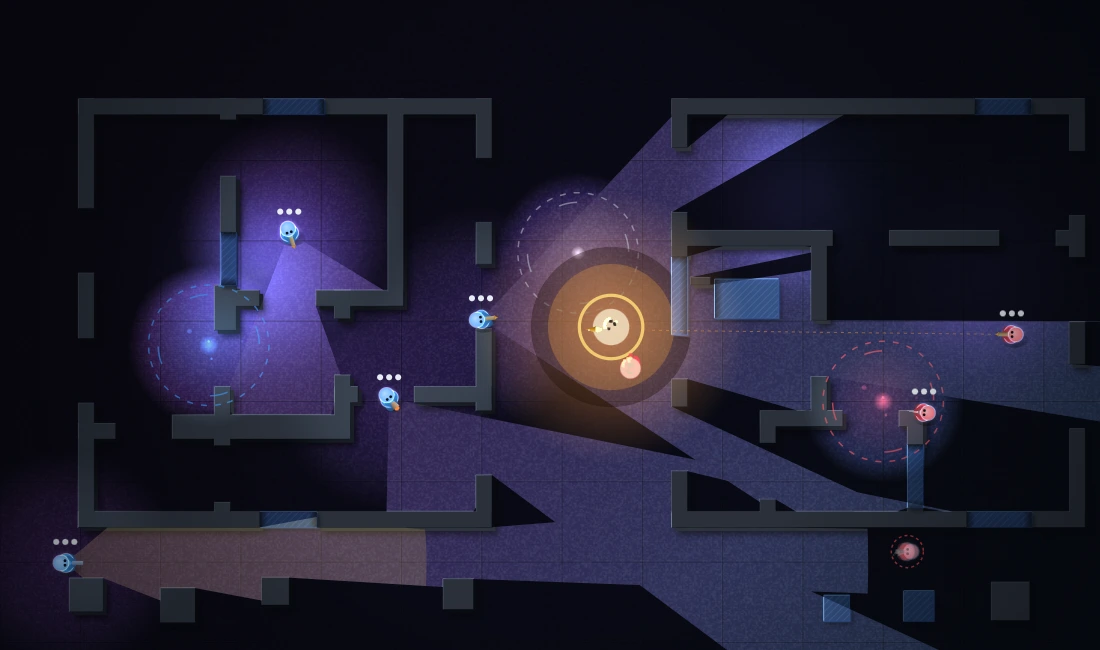 Mid-execution replay: a firebomb detonates in the open, flushing units out of cover.